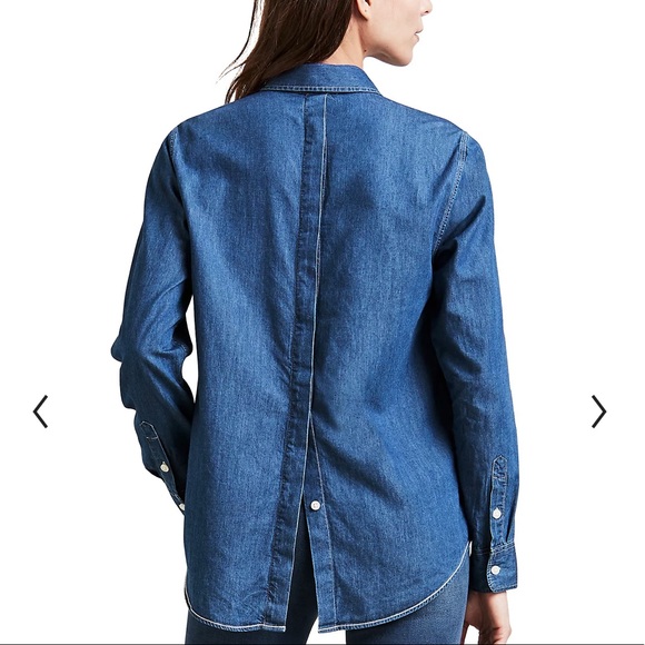 LEVI || Boyfriend Fit Chambray Shirt. Sz. L - Picture 2 of 11